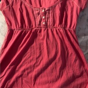 Hollister Women's Vintage Y2K Pink V-Neck T-Shirt Short Sleeve Size Large